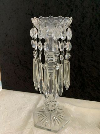 Vintage/Antique Cut Glass Mantle/Table Candle Holders 3