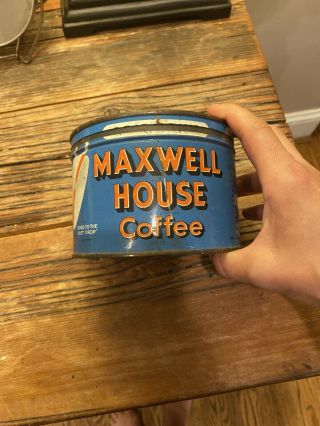 Vintage Maxwell House 1 Pound Coffee Can Tin Lid Great Graphics