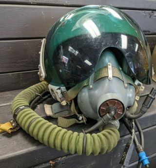 Cold War Soviet Union/USSR Military ZSh - 5A Flight Helmet w/ KM - 32 Oxygen Mask 3