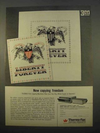 1963 3m Thermo - Fax Copying Machine Ad - Freedom