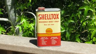 Royal Dutch Shell Oil Petroleum Advertising Can Empty Shelltox Insect Spray