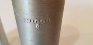 Vintage Heller Hostess Ware Shakers Spun Aluminum Italy Turquoise Flour Sugar 3