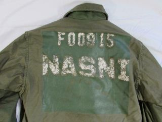 Vtg 80s 1985 Us Navy Usn Stenciled A - 2 Field Deck Cold Weather Jacket Nasni