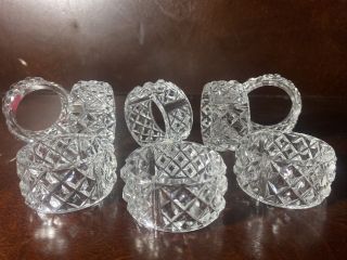 Stunning Vintage Set Of 8 Cut Crystal Napkin Ring Holders.