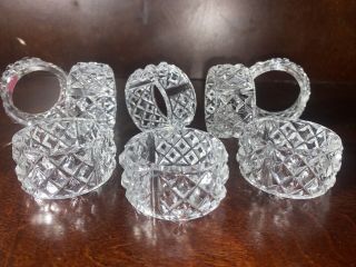 Stunning Vintage Set of 8 Cut Crystal Napkin Ring Holders. 2