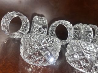 Stunning Vintage Set of 8 Cut Crystal Napkin Ring Holders. 3