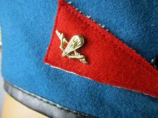 Vintage Soviet Blue Beret Cap With Badge Red Army & Paratrooper Airborne Pin (31 3