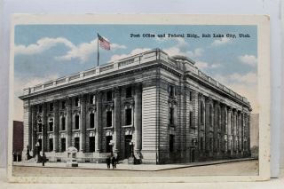 Utah Ut Salt Lake City Post Office Federal Building Postcard Old Vintage Card Pc