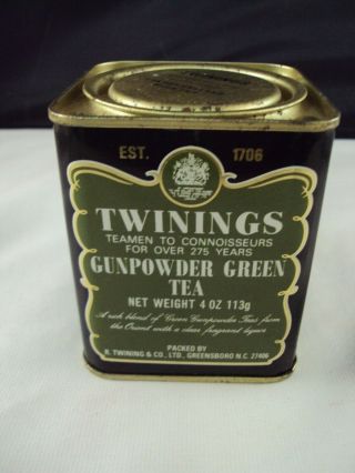 Vintage Twinings Gunpowder Green Tea Metal Tin Advertising Memorabilla A18