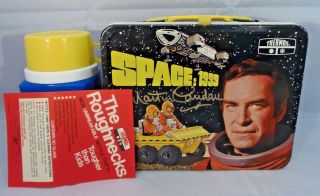1976 Vintage Space:1999 Lunchbox & Thermos Nm Tag Signed By Martin Landau