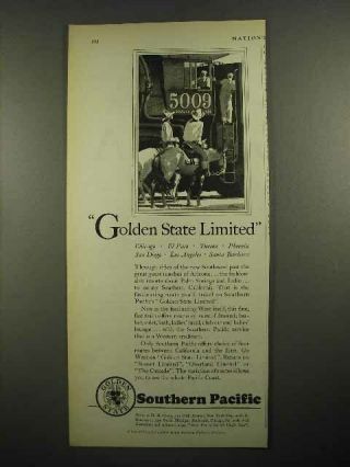 1931 Southern Pacific Railroad Ad,  Golden State Limited