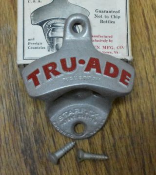 Vtg 1940s Starr X Tru - Ade Soda Drink Truade Bottle Opener Usa Nos W/ Box Screws