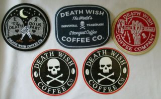 Death Wish Coffee Company 3 Patch Set,  2 Stickers -