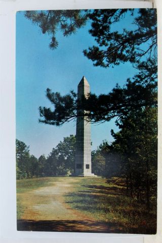 South Carolina Sc Kings Mountain National Military Park Monument Postcard Old Pc