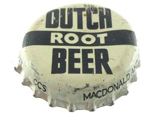 Vintage Dutch Root Beer Bottle Cap Crown Cork Liner Macdonald Son North Bay M960 2