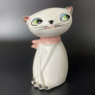 Vintage 1950 Mcm Holt Howard Ceramic Anthropomorphic Cat Salt Pepper Shaker