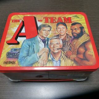 Nos Vintage 1983 The A - Team Metal Lunch Box W/ Thermos