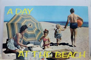 Scenic Day At The Beach Postcard Old Vintage Card View Standard Souvenir Postal