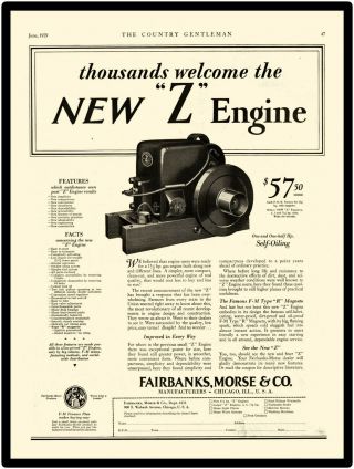 1929 Fairbanks Morse Engines Metal Sign: Z Engine Featured