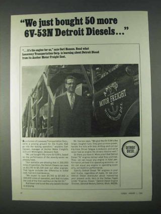 1966 Gm 6v - 53n Detroit Diesel Engine Ad - Bought More
