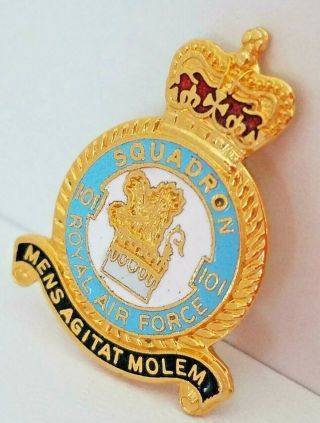 101 Squadron Raf Royal Air Force Vintage Lapel Pin Badge Sweetheart Brooch