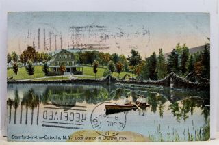 York Ny Stamford In The Catskills Loch Marion Churchill Park Postcard Old Pc