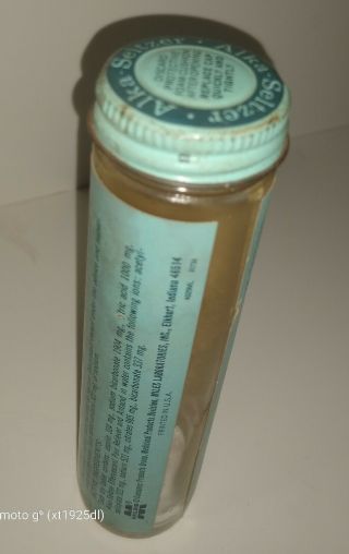 Vintage Alka - Seltzer Glass Bottle