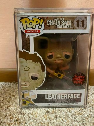 Leatherface 11 Funko Pop Bloody Chase Piece In Hard Case