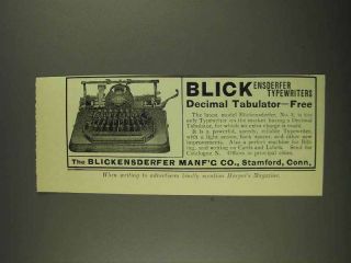 1908 Blickensderfer No 8 Typewriter & Tabulator Ad