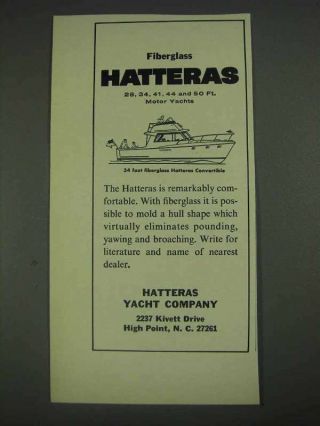 1967 Hatteras 34 Foot Fiberglass Convertible Yacht Ad