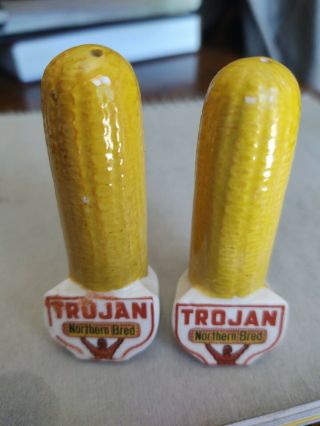 Trojan Seed Corn Advertising Salt / Pepper Shakers Northern Bred