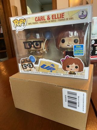 Funko Pop Up Carl And Ellie 2 Pack Boxlunch Exclusive Sdcc Protector W/ Sorter