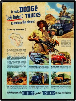 1951 Dodge Trucks Metal Sign: Power Wagon Models Featured,  Job Rated Trucks