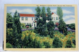 California Ca Beverly Hills Tyrone Power Residence Postcard Old Vintage Card Pc