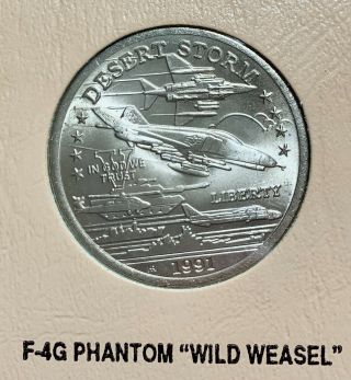 The Worlds First Legal Tender Desert Storm $5.  00 Coin F - 4g Phantom Wild Weasel