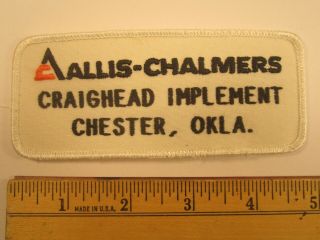 Vintage Hat Cap Patch Allis - Chalmers Craighead Imp Chester Okla [y113a6a]