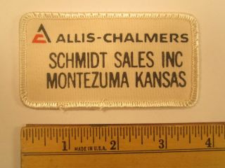 Vintage Hat Cap Patch Allis - Chalmers Schmidt Sales Montezuma Kansas [y113a5c]