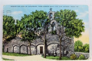 Texas Tx San Antonio Third Mission San Juan De Capistrano Postcard Old Vintage