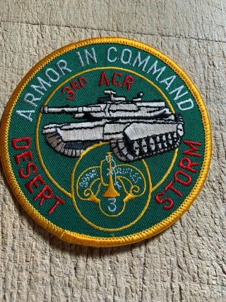 1990s/desert Storm - Us Army Patch - 3rd Acr Armor In Command Cavalry -