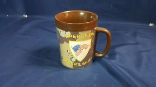 Operation Desert Shield Thermo - Serv Insulated Plastic Coffee Mug Cup Usmc Flag