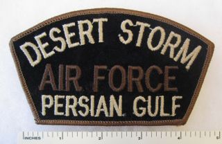 Us Air Force Desert Storm Persian Gulf Patch For Cap / Hat Tan On Black