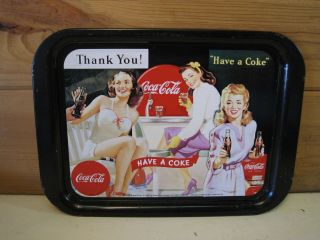 Vintage 1999 Thank You Have A Coke Coca Cola Advertising Metal Tray B1285