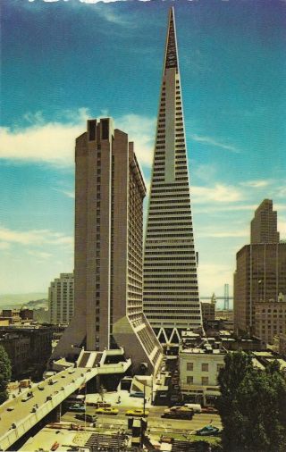 Vintage Chrome Postcard,  Old Cars And Financial District,  San Francisco,  Ca