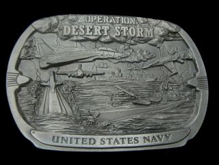 Vintage Operation Desert Storm United States Navy Belt Buckle Limited Edition