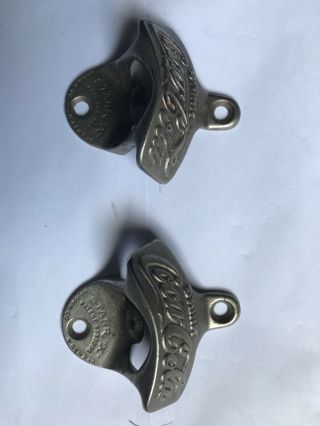 2 Vintage Drink Coca Cola Starr X Wall Mounted Bottle Opener,  Patd Apr 1925