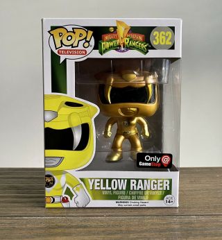 Funko Pop - Power Rangers - Gold Yellow Ranger - Very Rare Bear Emblem