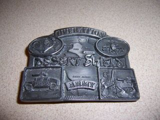 1990 Us Army Limited Edition Operation Desert Shield Pewter Belt Buckle