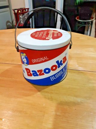 Collectible Vintage Bazooka Bubble Gum Fortunes Tin Can Topps 1991