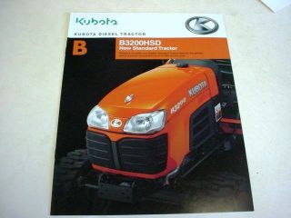 Kubota B3200hsd Diesel Tractor Literature