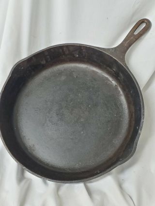 Unmarked Wagner Ware 10 Cast Iron Skillet 11 3/4 " Usa Made Sits Flat No Wobble